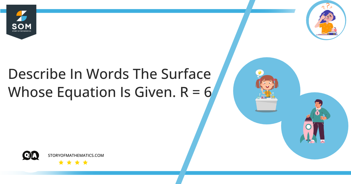 Describe In Words The Surface Whose Equation Is Given. R 6