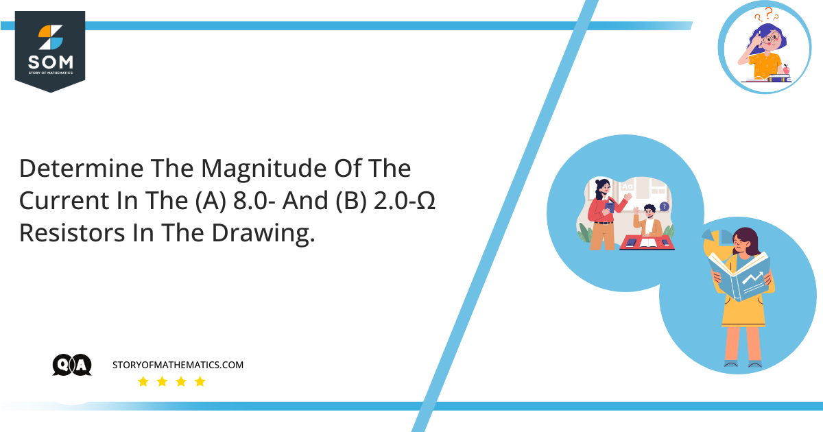 Determine The Magnitude Of The Current In The A 8.0 And B 2.0 Ω Resistors In The Drawing.