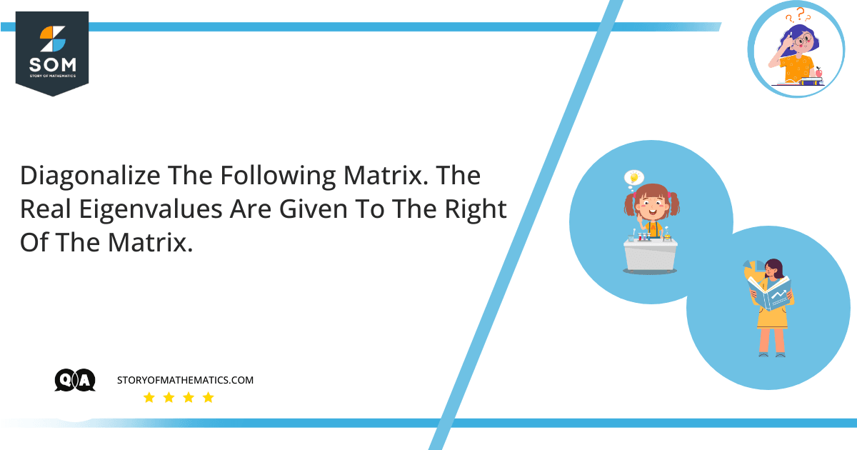 Diagonalize The Following Matrix. The Real Eigenvalues Are Given To The Right Of The