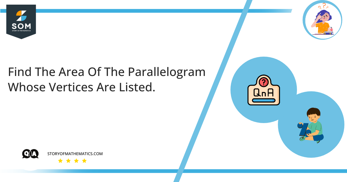 Find The Area Of The Parallelogram Whose Vertices Are Listed.