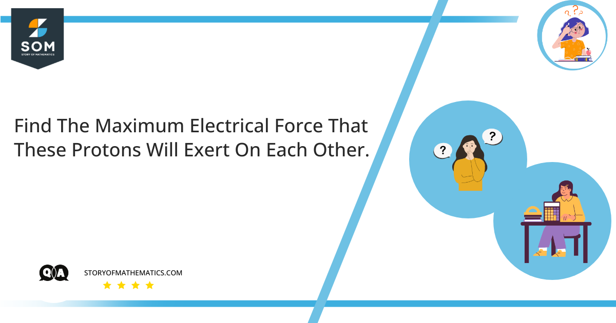Find The Maximum Electrical Force That These Protons Will Exert On Each Other. 1
