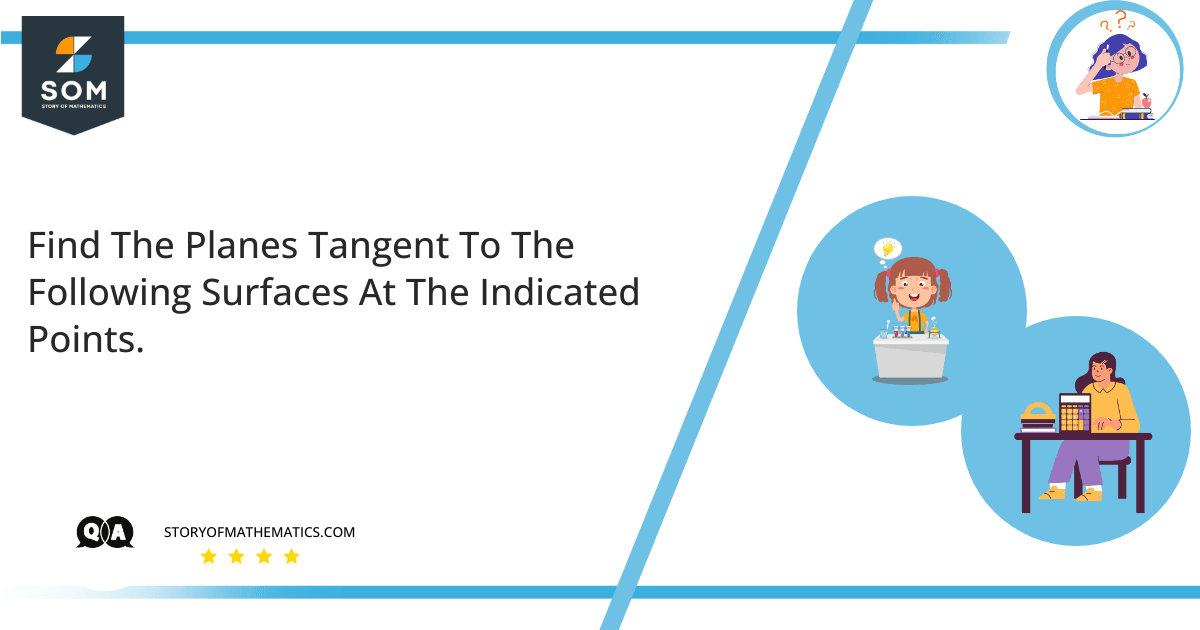 Find The Planes Tangent To The Following Surfaces At The Indicated Points.