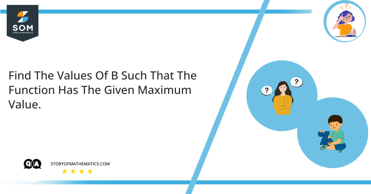 Find The Values Of B Such That The Function Has The Given Maximum Value.