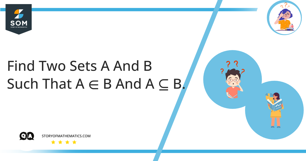 Find Two Sets A And B Such That A ∈ B And A ⊆ B.