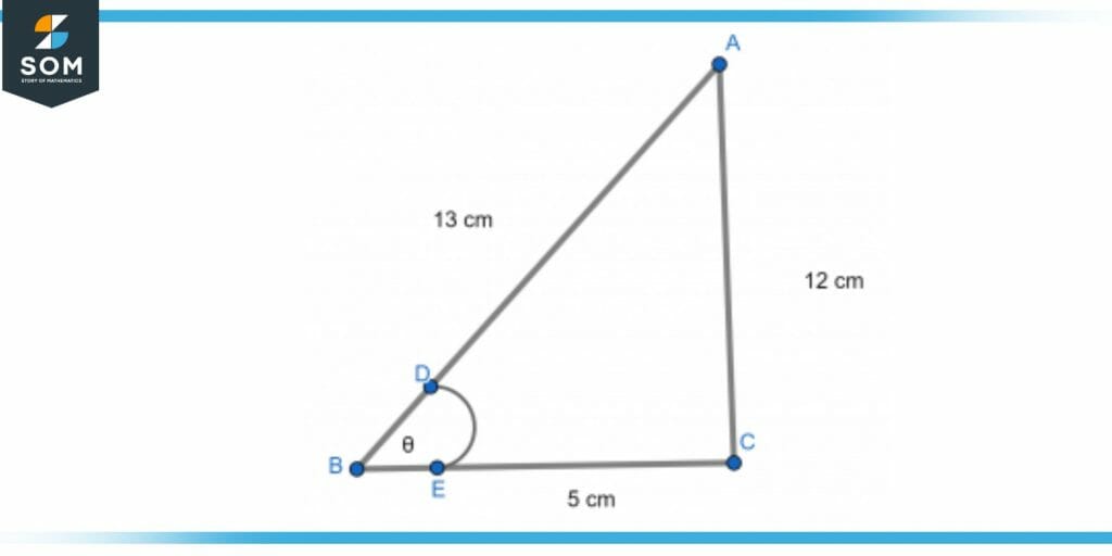 Right angle triangle with sides abc and angle in between adjacent and hypotenuse