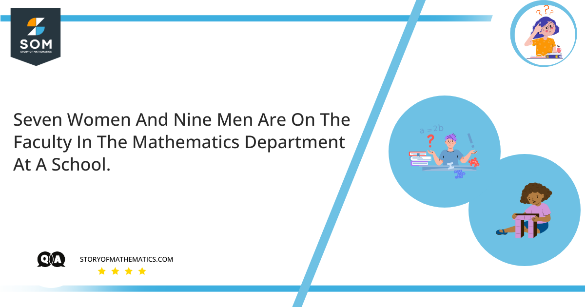 Seven Women And Nine Men Are On The Faculty In The Mathematics Department At A School.