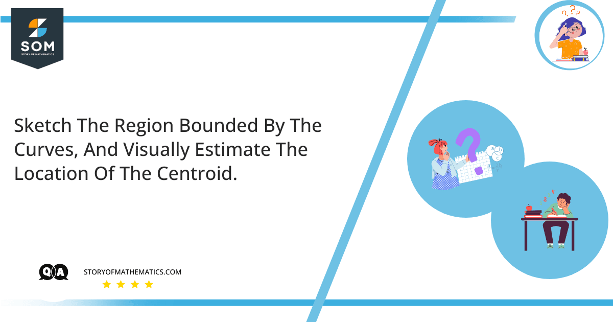 Sketch The Region Bounded By The Curves And Visually Estimate The Location Of The Centroid.