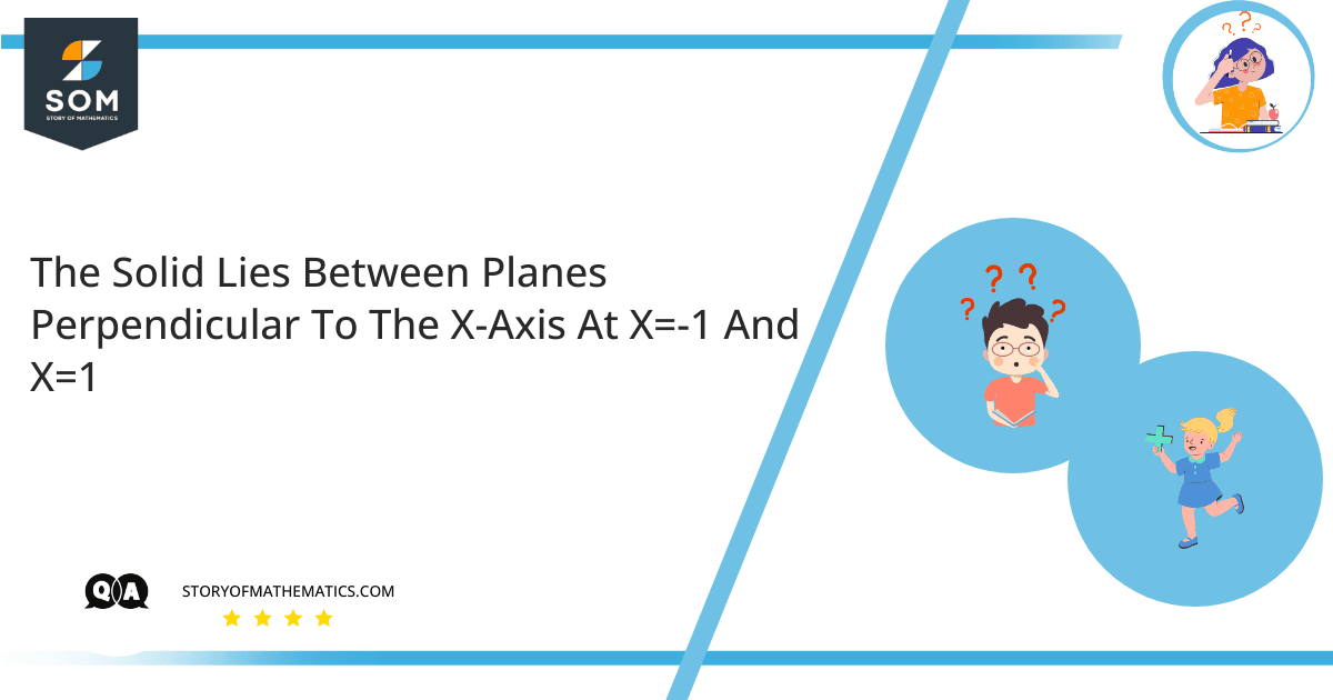 The Solid Lies Between Planes Perpendicular To The XAxis At Xequal minus1 And Xequal1