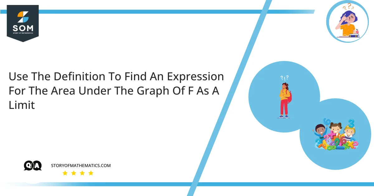 Use The Definition To Find An Expression For The Area Under The Graph Of F As A Limit