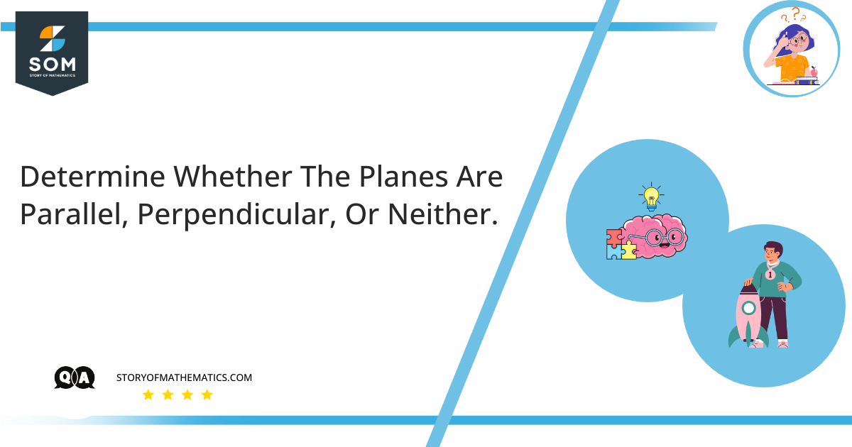 determine whether the planes are parallel perpendicular or neither.