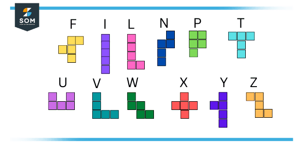 twelve Pentominoes pieces