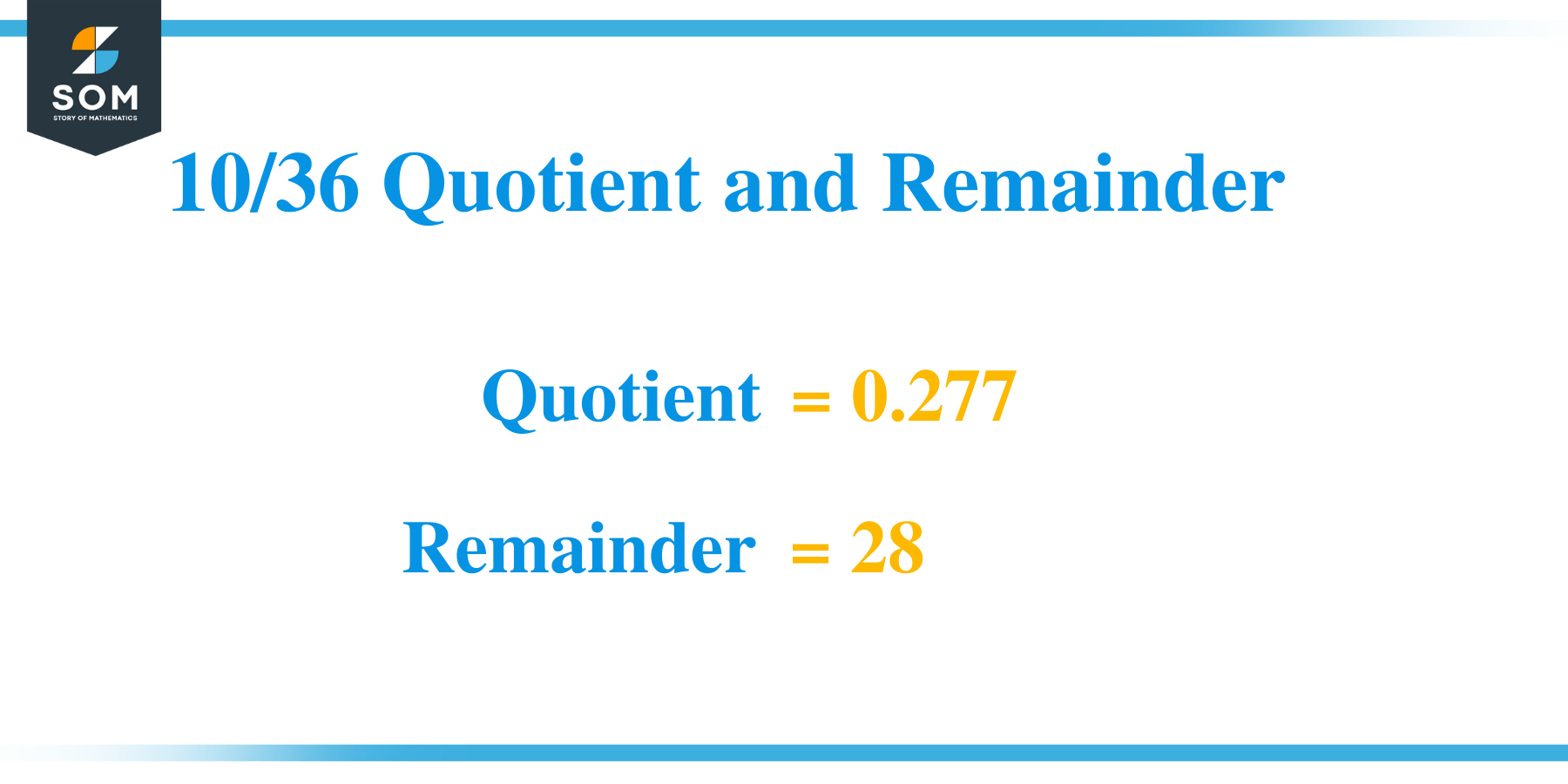 10/36 Quotient and Remainder