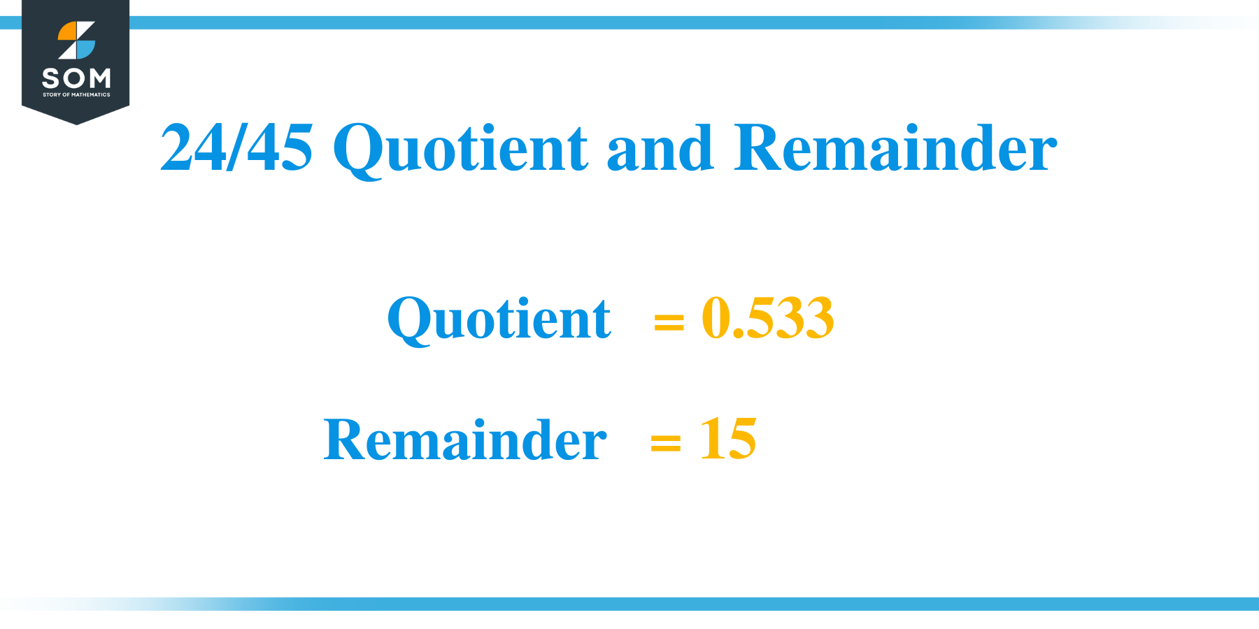 24/45 Quotient and Remainder