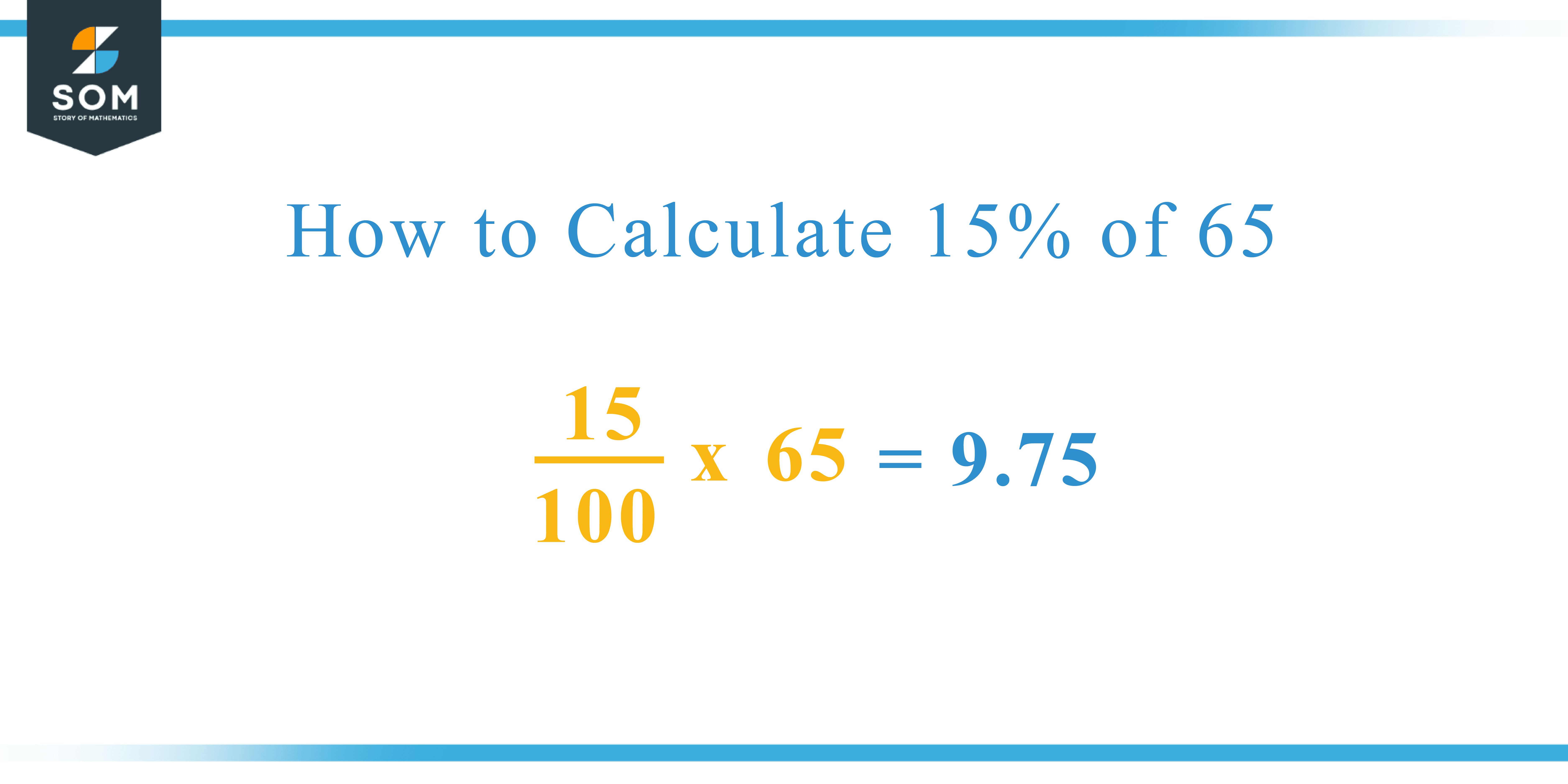 Calcualtion 15 percent of 65