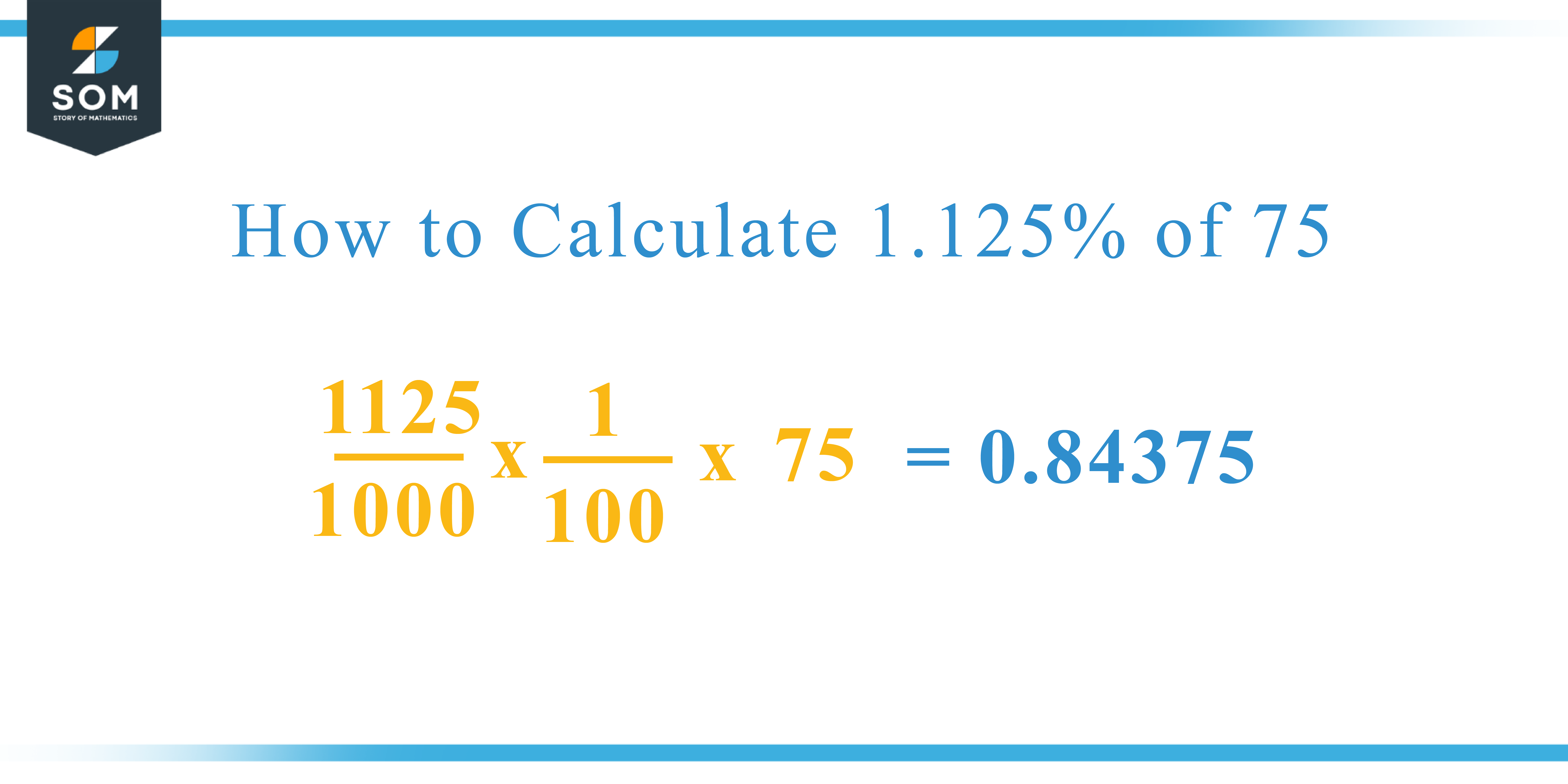 Calculation 1.125 percent of 75