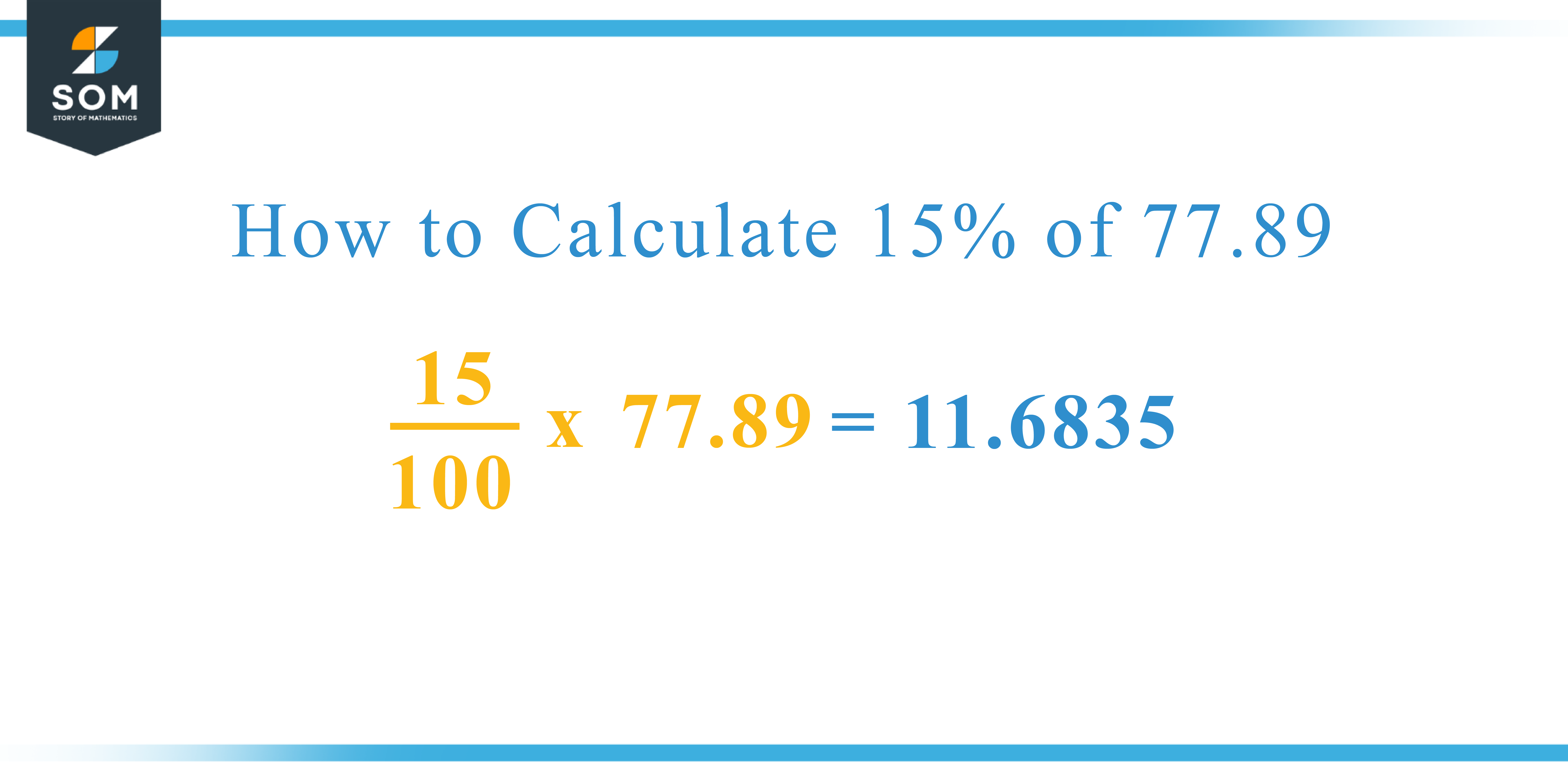 Calculation 15 percent of 77.89 09