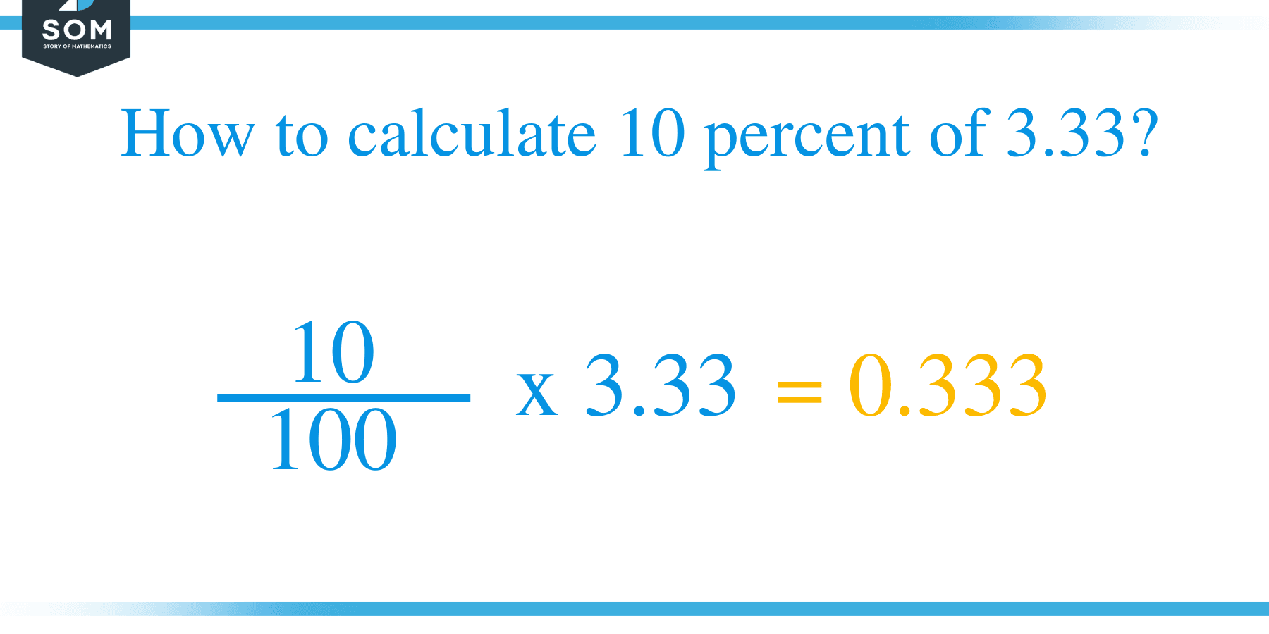 Percent formula 10 percent of 3.33