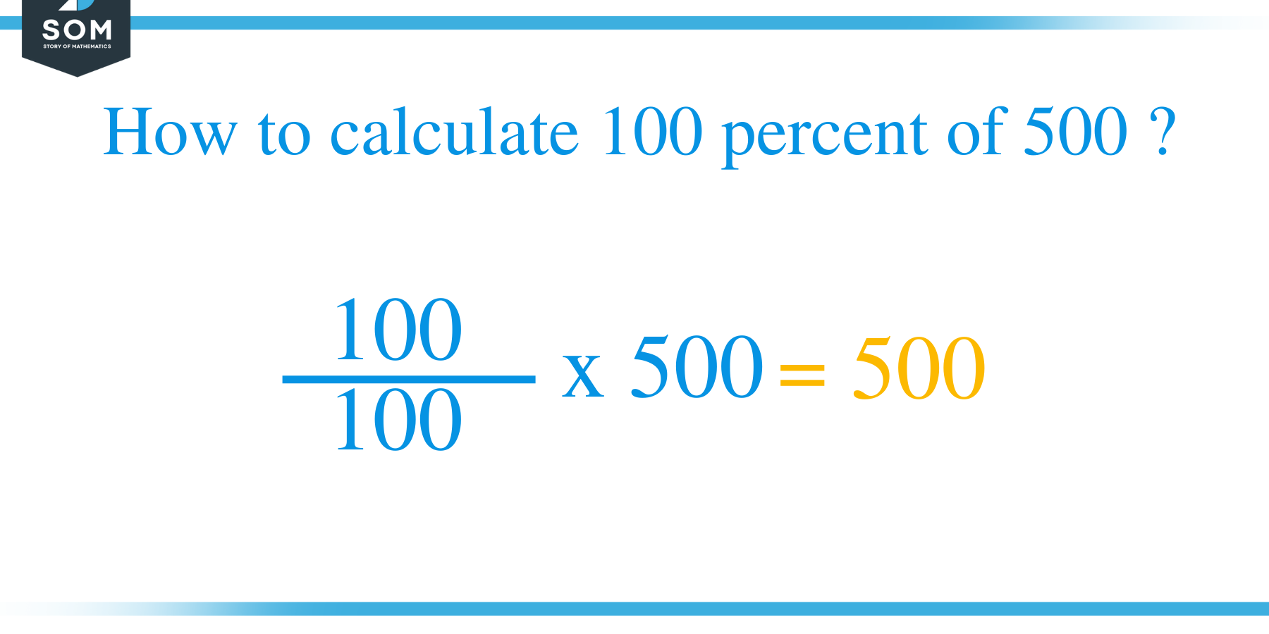 Percent formula 100 percent of 500