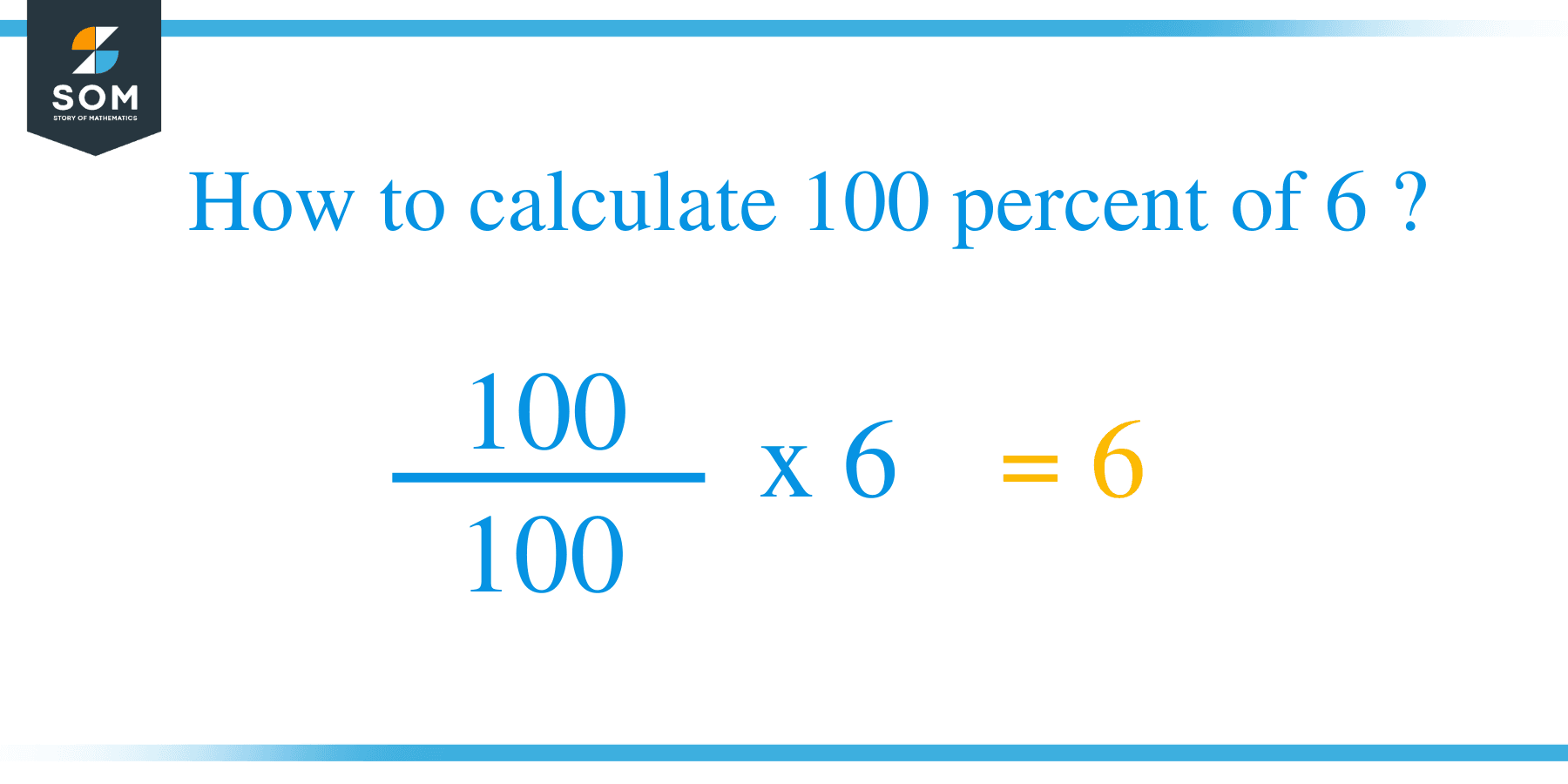 Percent formula 100 percent of 6