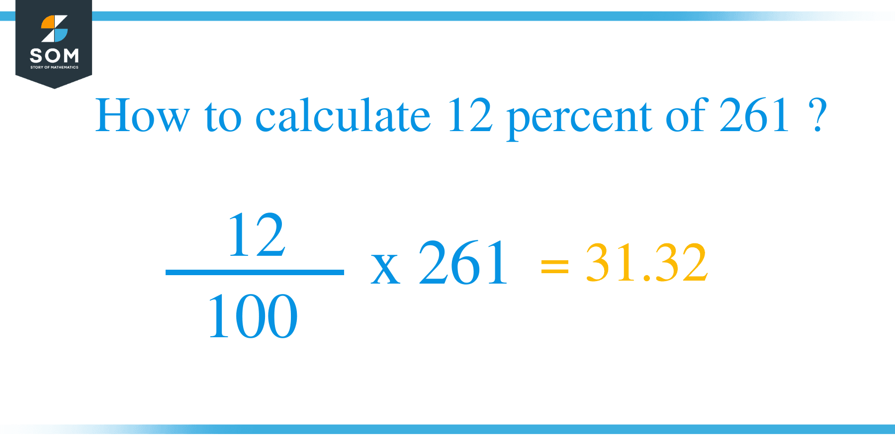 Percent formula 12 percent of 261