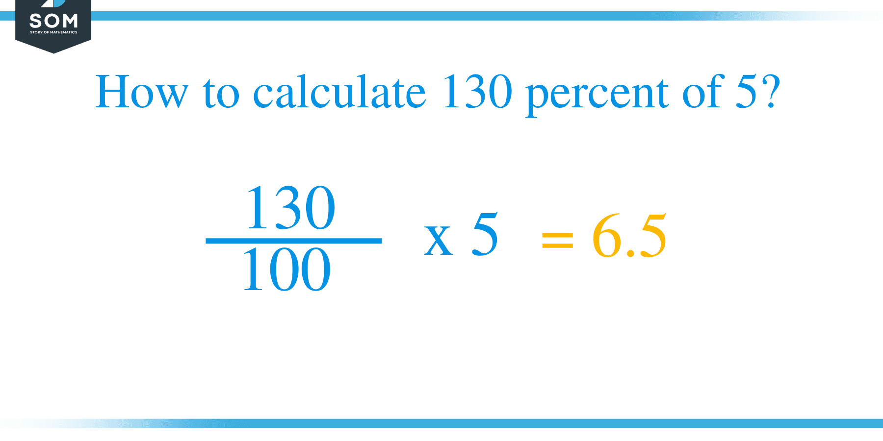 Percent formula 130 percent of 5