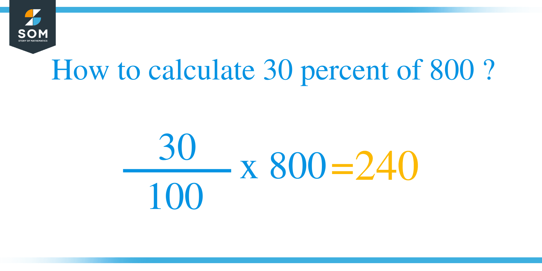 Percent formula 30 percent of 800