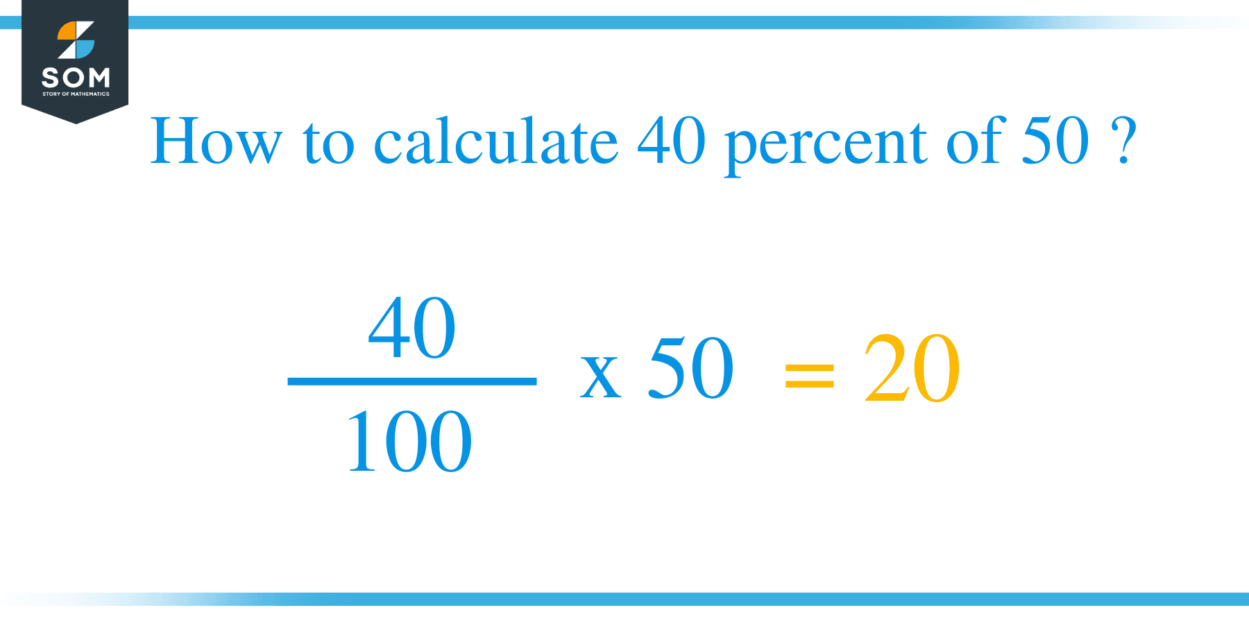 Percent formula 40 percent of 50