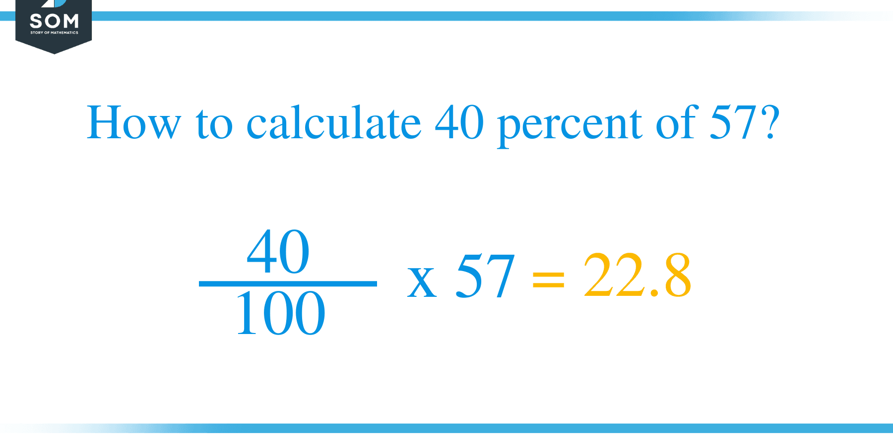 Percent formula 40 percent of 57