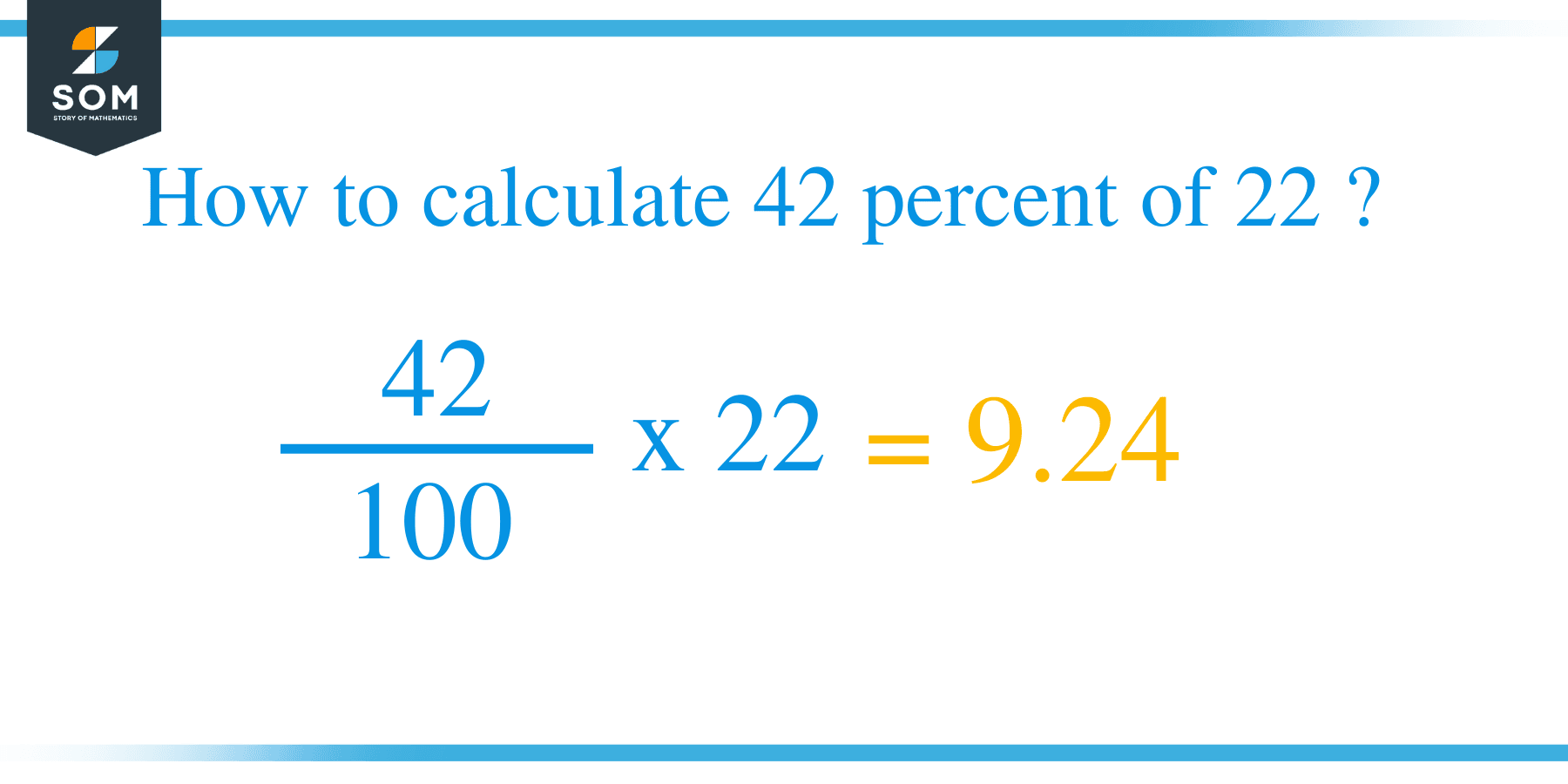 Percent formula 42 percent of 22