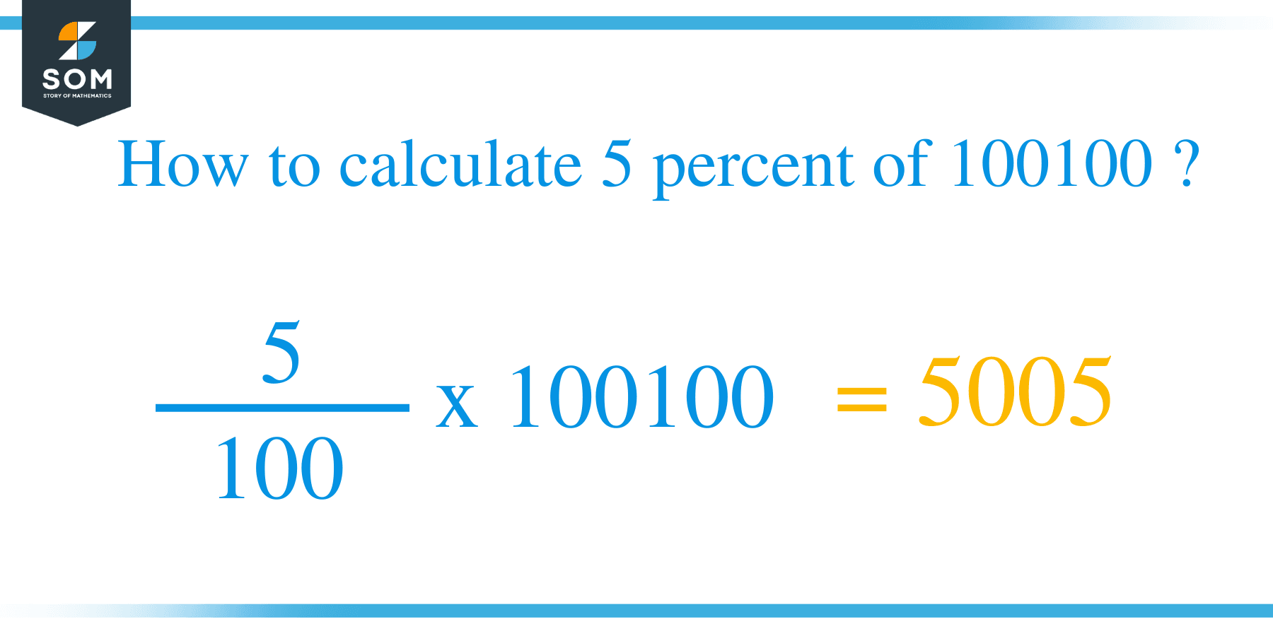 Percent formula 5 percent of 100100