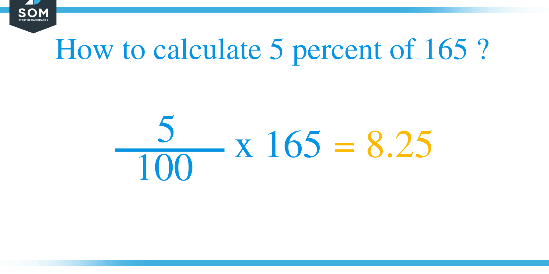 Percent formula 5 percent of 165