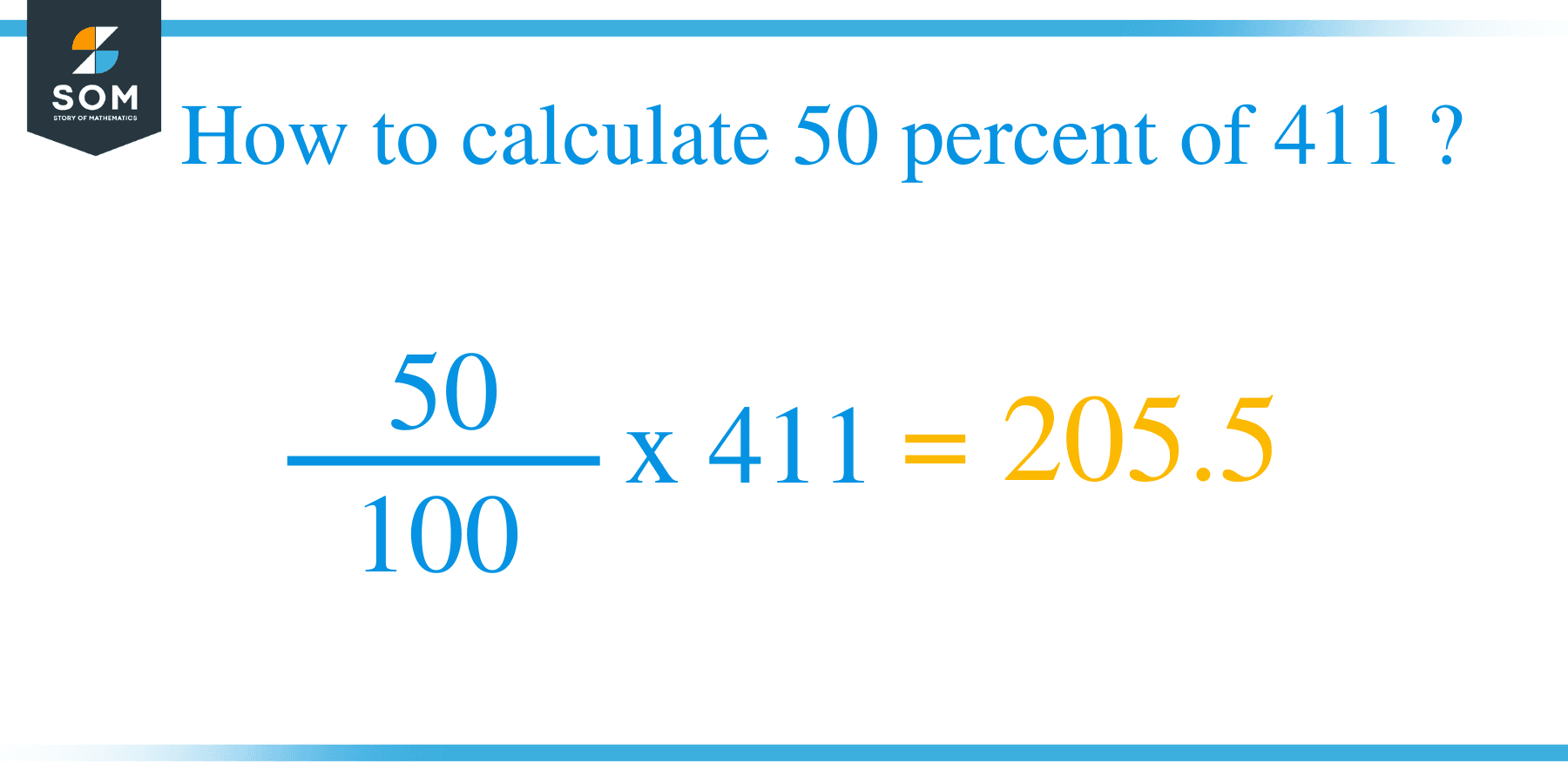 Percent formula 50 percent of 411