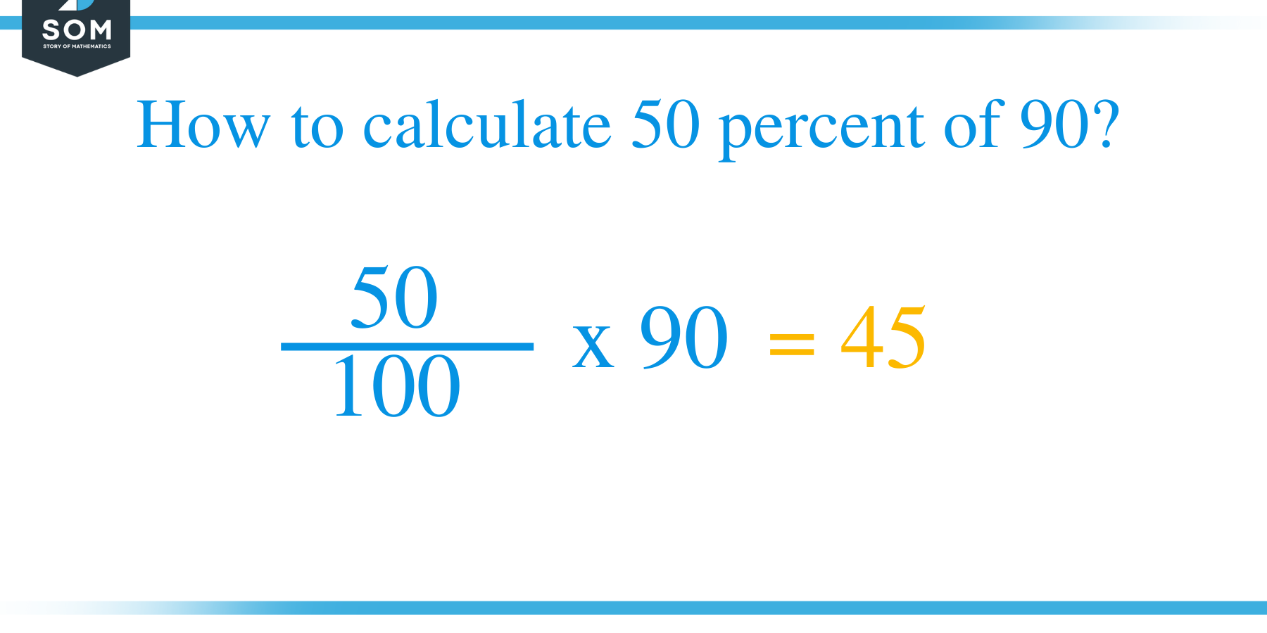 Percent formula 50 percent of 90