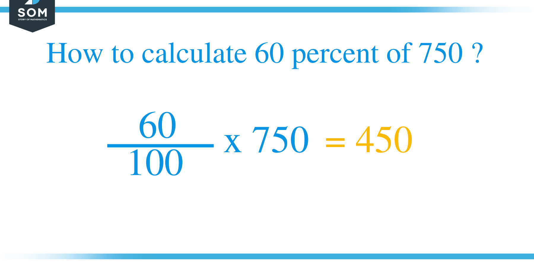 Percent formula 60 percent of 750