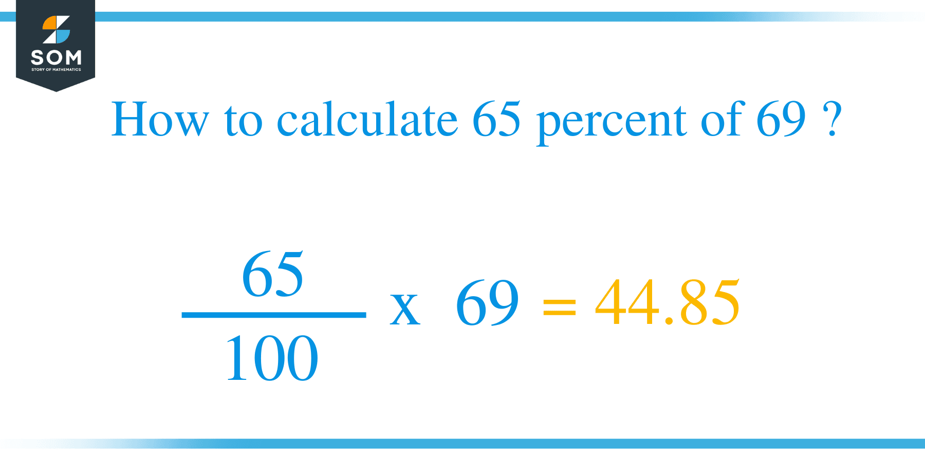 Percent formula 65 percent of 69