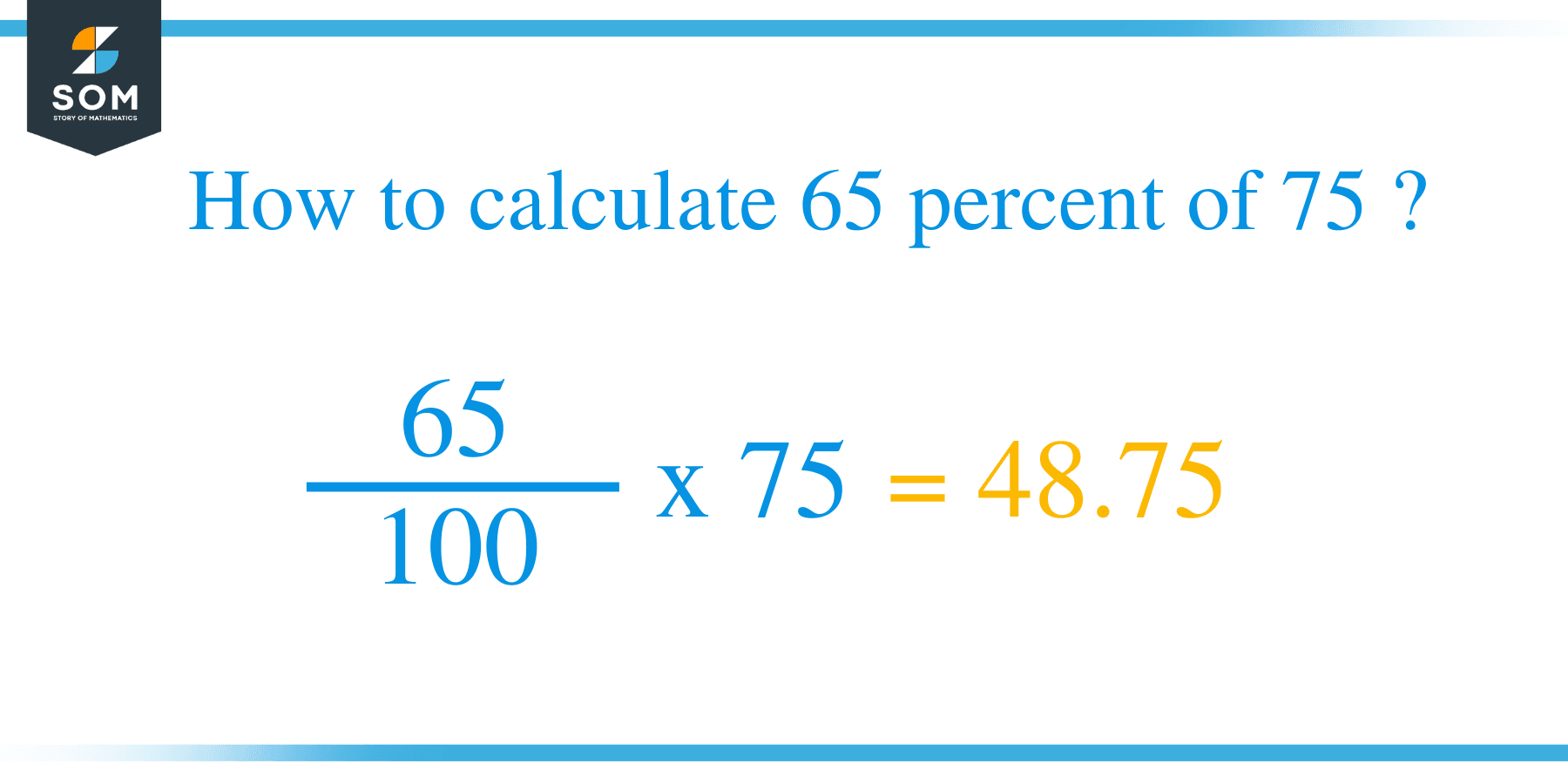 Percent formula 65 percent of 75