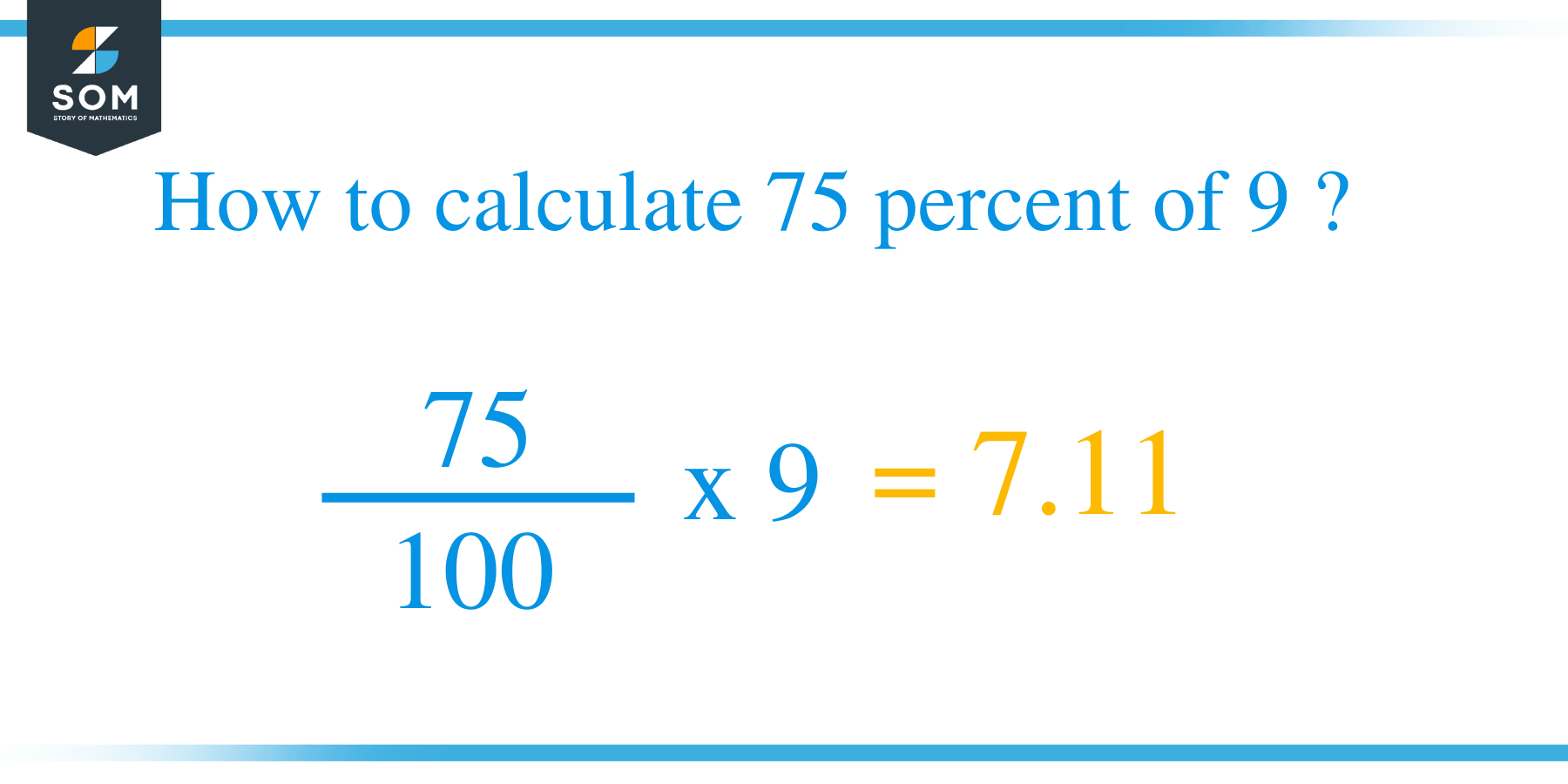 Percent formula 75 percent of 9