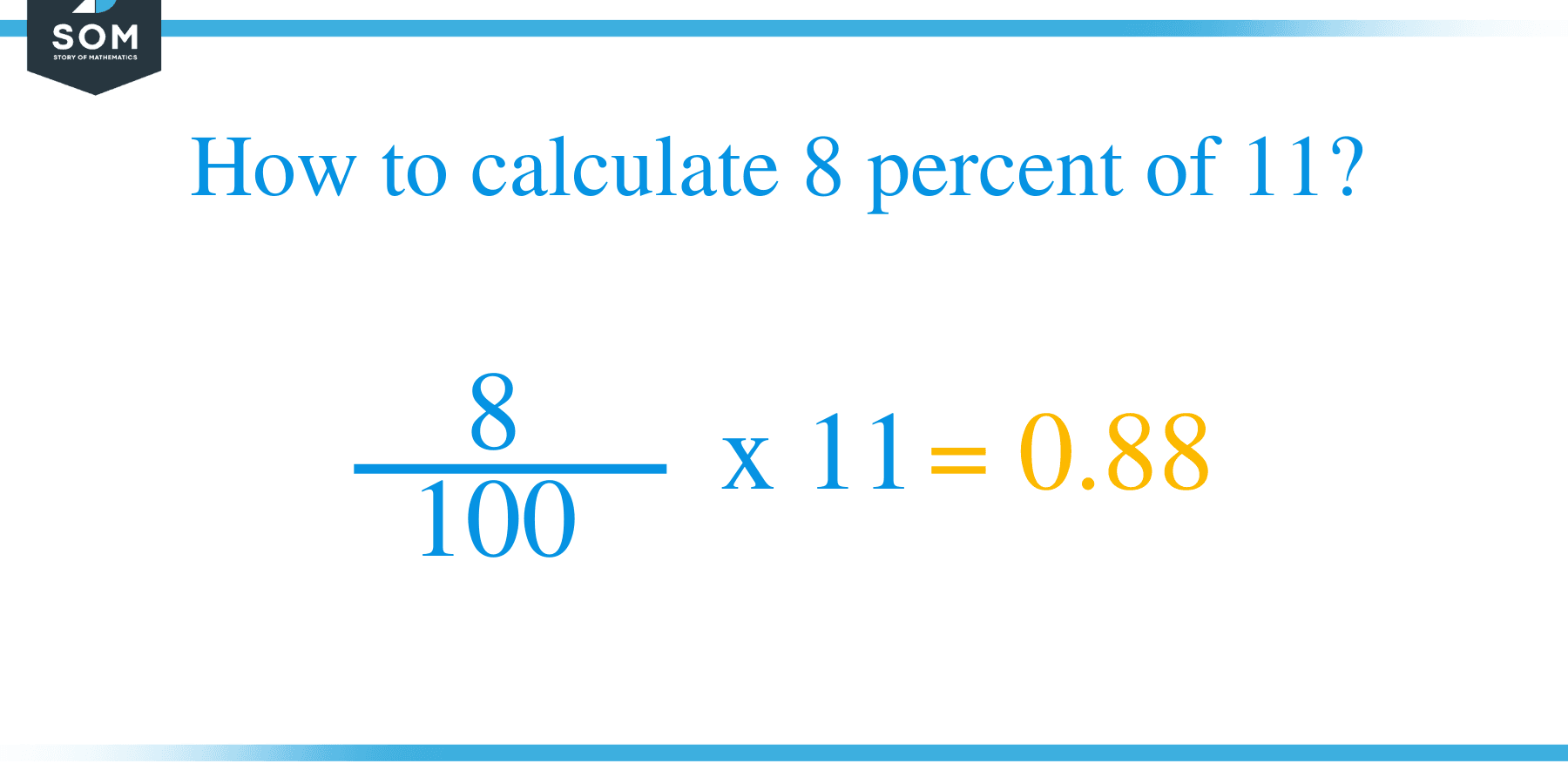 Percent formula 8 percent of 11