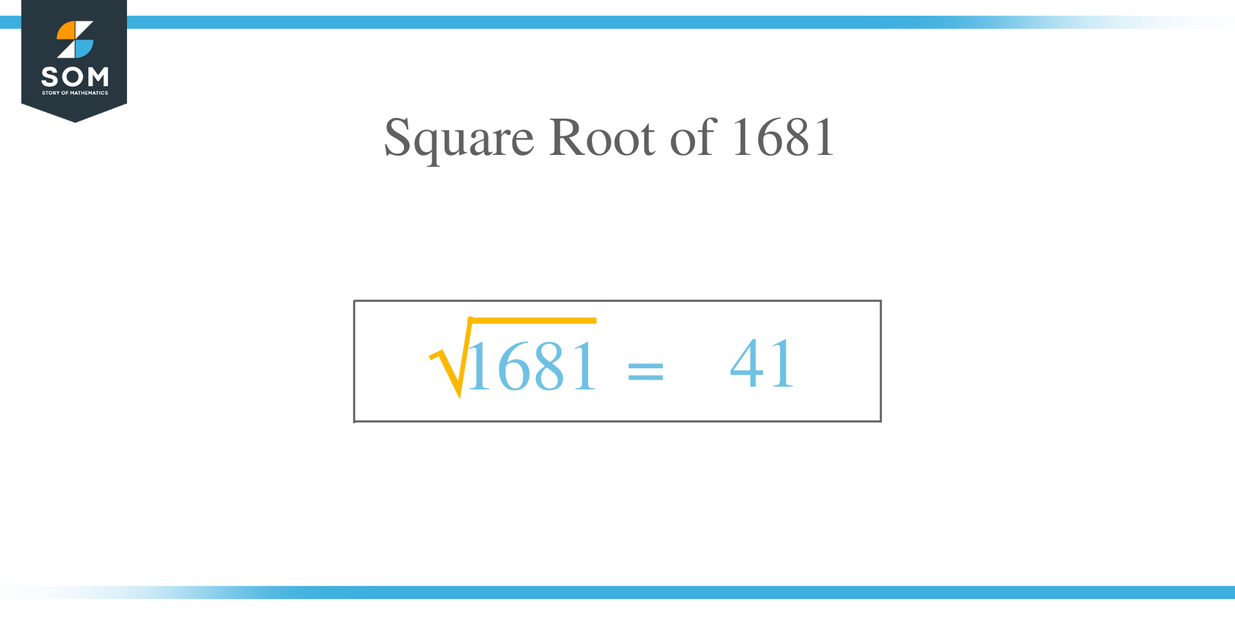 Square Root of 1681