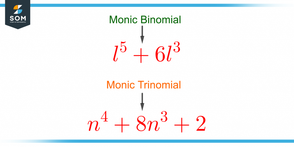 examples of monic binomial and monic trinomial