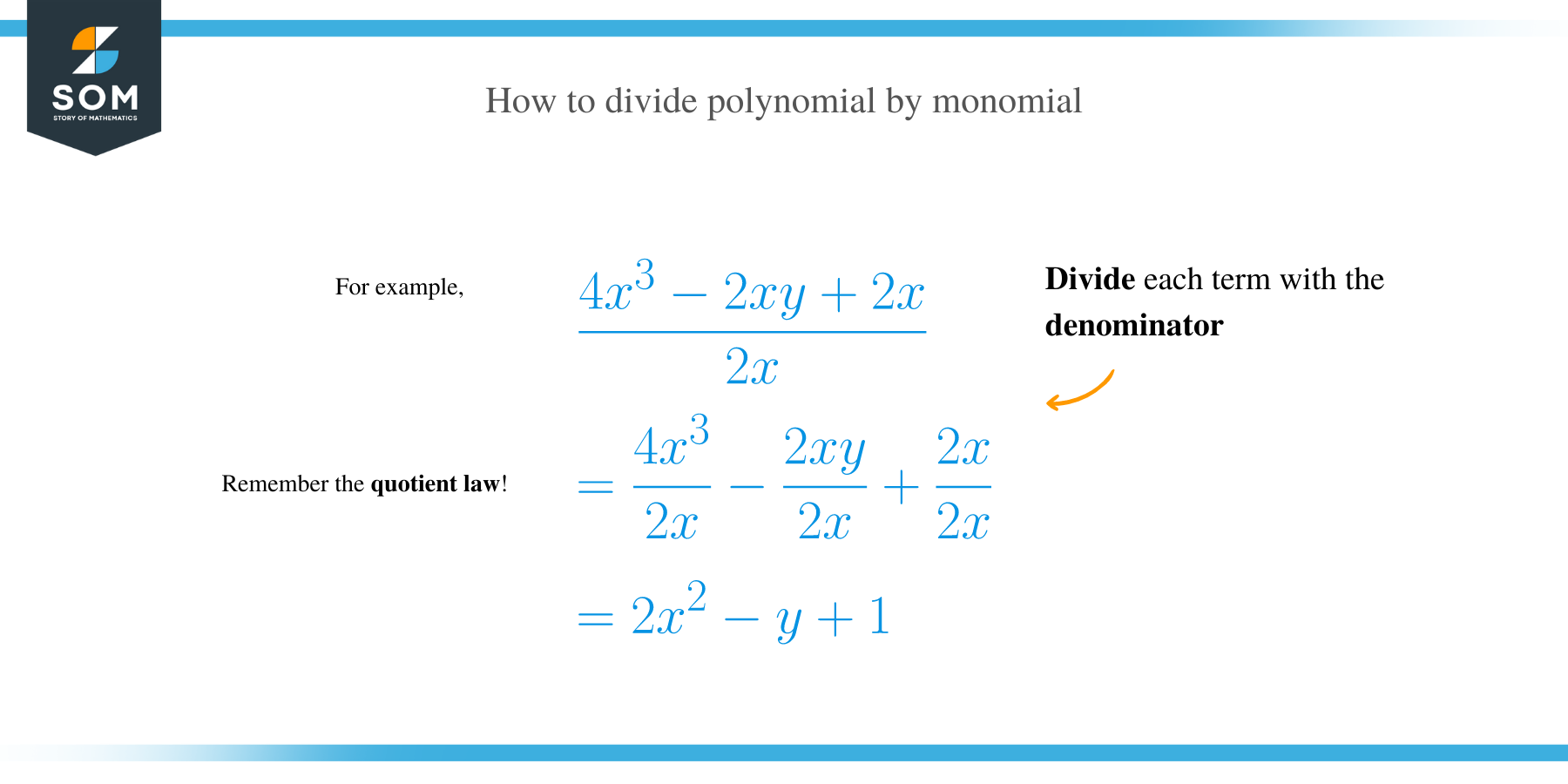 Dividing Polynomial Formula polynom divide by mono