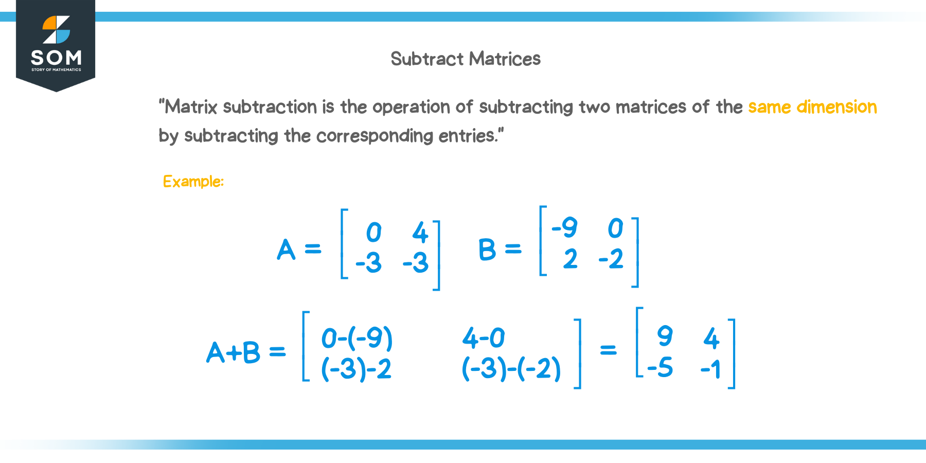 How to subtract matrices?
