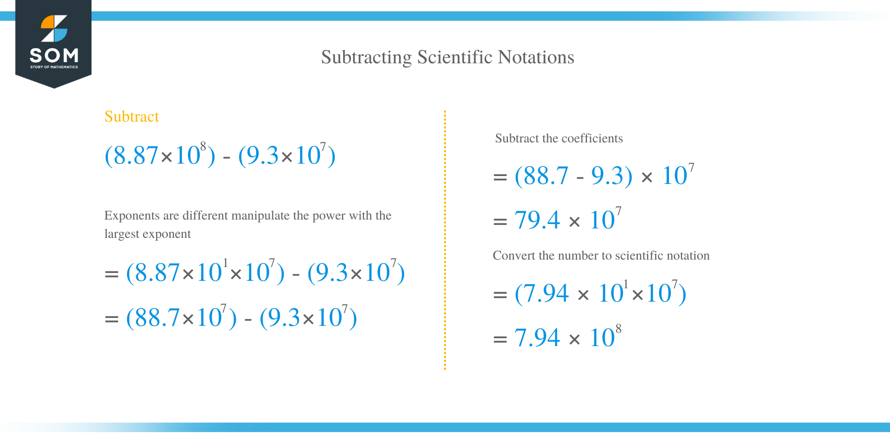 How to Subtract in Scientific Notation?