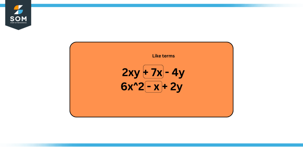 Two expressions having like terms