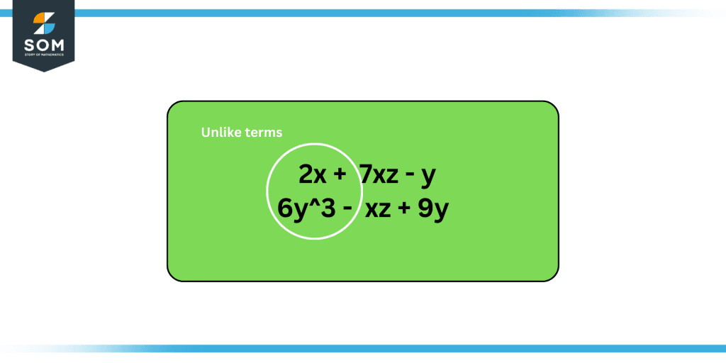 Two expressions having unlike terms