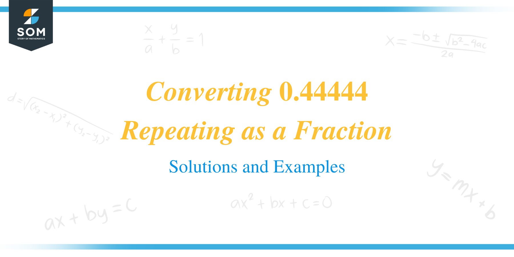 Converting 0.44444 repeating as a fraction title